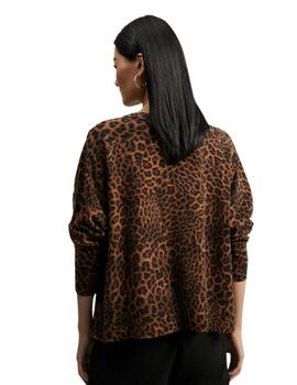 Lola Casademunt Jersey Animal Print Marron-Negro