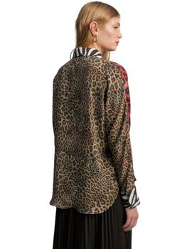 Lola Casademunt Camisa Animal Print Combinada Rojo