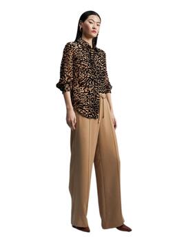 Lola Casademunt Camisa Animal Print Flocado Marron