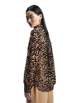 Lola Casademunt Camisa Animal Print Flocado Marron