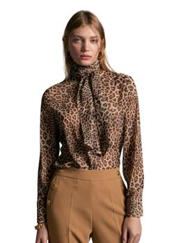 Lola Casademunt Camisa Lazada En Cuello Marron-Neg