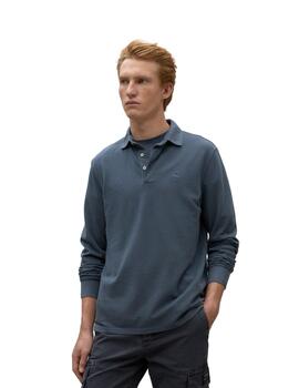 Ecoalf Polo Tedalf Long Sleeve Polo Man Steel Blue