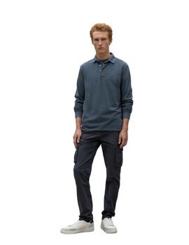 Ecoalf Polo Tedalf Long Sleeve Polo Man Steel Blue