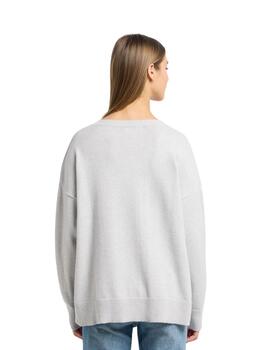 Frieda Jersey gris cuello pico Pullover Sterling G