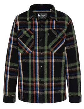 Schott Chaqueta Shcarl4 Dark Green Checks