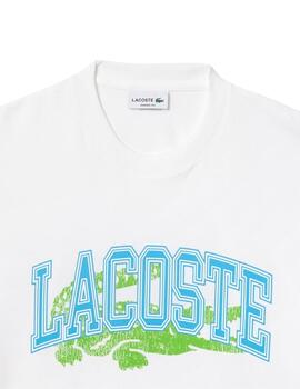 Lacoste  Camiseta Tee-Shirts & Cols Roules Blanc