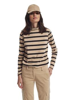 Oky Jersey Brasa Punto Rayas Bicolor  Negro/Beige-