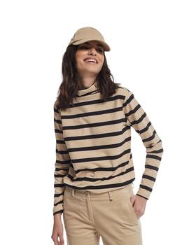 Oky Jersey Brasa Punto Rayas Bicolor  Negro/Beige-