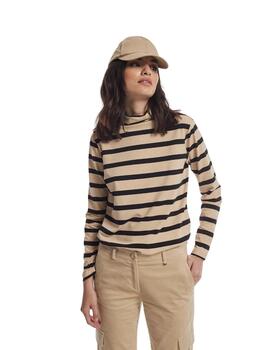 Oky Jersey Brasa Punto Rayas Bicolor  Negro/Beige-