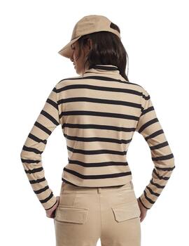 Oky Jersey Brasa Punto Rayas Bicolor  Negro/Beige-