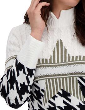 Monari Pullover Off-White Pattern