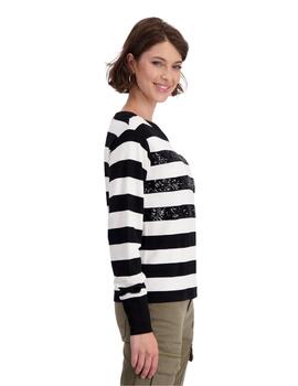 Monari Jersey Schwarz Striped