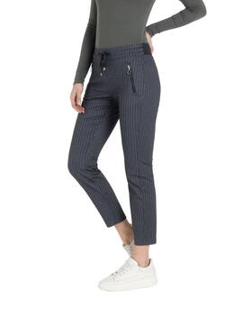 Mac Pantalones Easy Night Blue Stripes