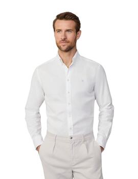 Hackett Camisa Ess Gmt Dyed Oxford Optic White