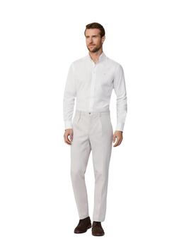 Hackett Camisa Ess Gmt Dyed Oxford Optic White