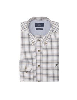 Hackett Camisa Brushed Tattersal Red