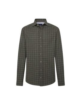 Hackett Camisa Brushed Windowpane Green