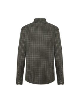 Hackett Camisa Brushed Windowpane Green