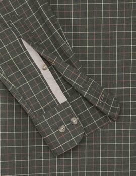 Hackett Camisa Brushed Windowpane Green