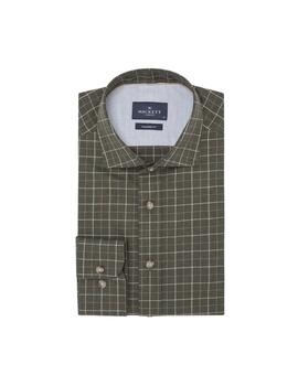 Hackett Camisa Brushed Windowpane Green