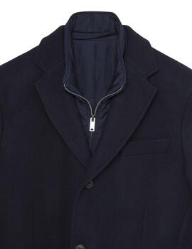 Hackett Cazadora Wool Cash Coat W/Bib Navy