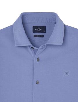 Hackett Polo Logo Shirt Polo Ls Chambray Blue