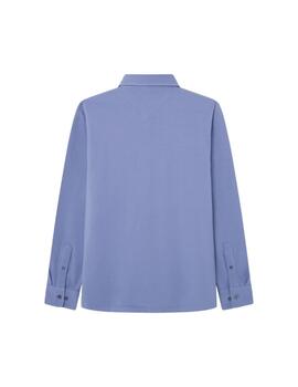 Hackett Polo Logo Shirt Polo Ls Chambray Blue