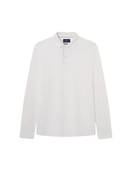 Hackett Polo Selvedge Placket Ls Winter White