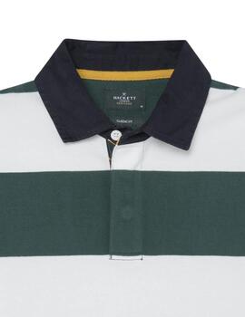 Hackett Polo Heritage H Str Rugby Green/White