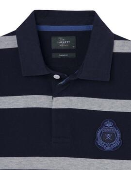 Hackett Polo Heritage Inch Str Rby Navy/Grey