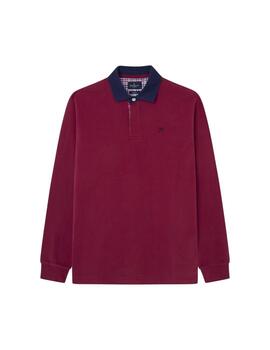 Hackett Polo Wvn Trim Rugby Winter Red