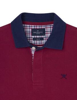 Hackett Polo Wvn Trim Rugby Winter Red