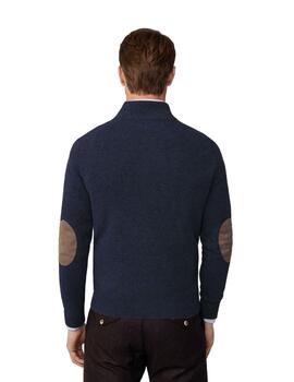 Hackett Punto Lambswool Hzip Midnight Blue