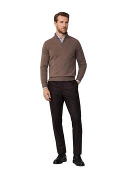 Hackett Punto Lambswool Hzip Malt Beige