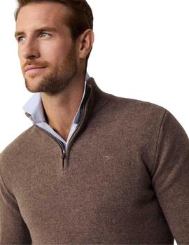 Hackett Punto Lambswool Hzip Malt Beige