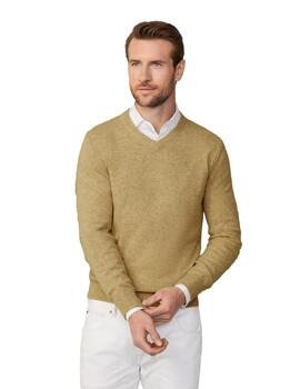 Hackett Punto Lambswool V Neck Lemon Yellow