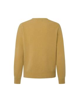 Hackett Punto Lambswool V Neck Lemon Yellow