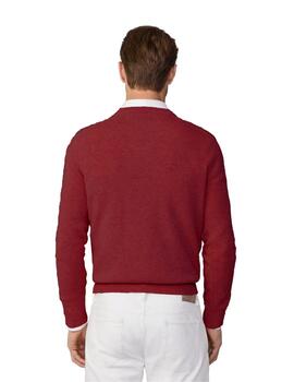 Hackett Punto Lambswool V Neck Cardinal Red