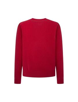 Hackett Punto Lambswool V Neck Cardinal Red