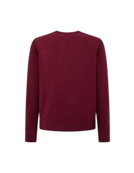 Hackett Punto Lambswool V Neck Winter Red