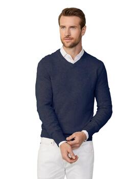 Hackett Punto Lambswool V Neck Midnight Blue