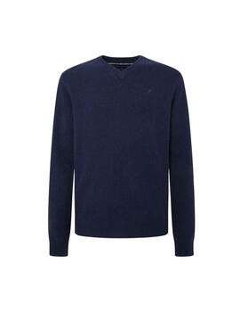 Hackett Punto Lambswool V Neck Midnight Blue