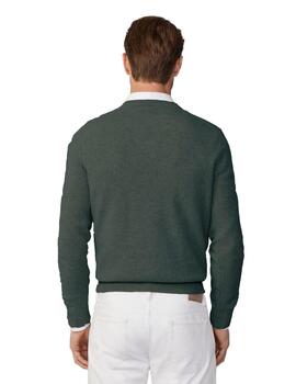 Hackett Punto Lambswool V Neck Forest Night Gr