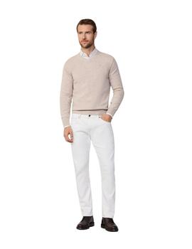 Hackett Punto Lambswool V Neck Antique White