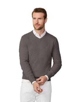 Hackett Punto Lambswool V Neck Malt Beige