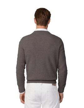 Hackett Punto Lambswool V Neck Malt Beige