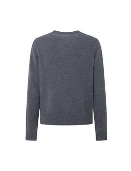 Hackett Punto Lambswool V Neck Granite Grey