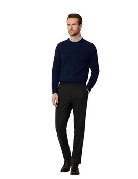 Hackett Punto Lw Cable Crew Midnight Blue