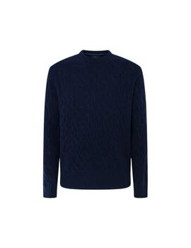 Hackett Punto Lw Cable Crew Midnight Blue