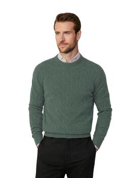 Hackett Punto Lw Cable Crew Seagrass Green